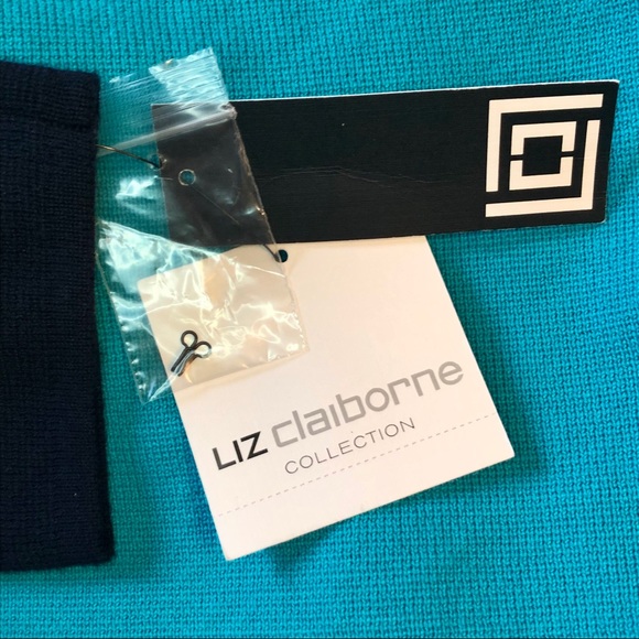 Liz Claiborne Teal and Black Open Cardigan - Picture 4 of 6